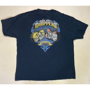 VINTAGE Orange County Choppers New York 2004 T-shirt Men XXL Blue Motorcycle